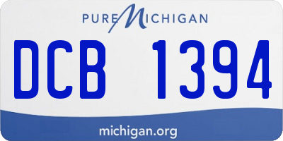 MI license plate DCB1394