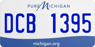 MI license plate DCB1395