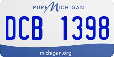 MI license plate DCB1398