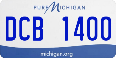 MI license plate DCB1400