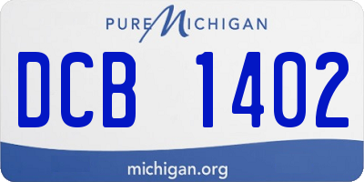 MI license plate DCB1402
