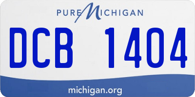 MI license plate DCB1404
