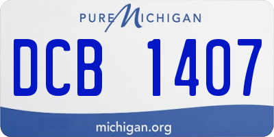 MI license plate DCB1407
