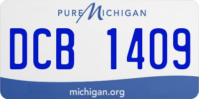 MI license plate DCB1409