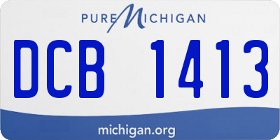 MI license plate DCB1413