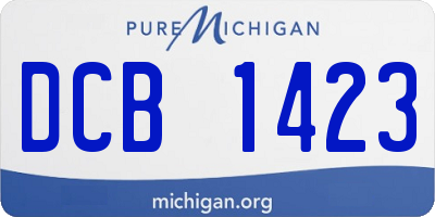 MI license plate DCB1423