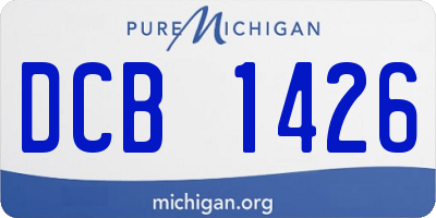 MI license plate DCB1426