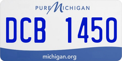 MI license plate DCB1450
