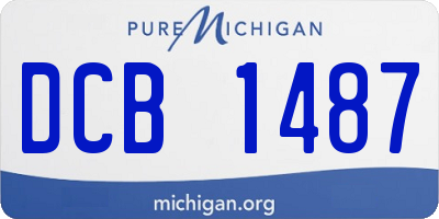 MI license plate DCB1487