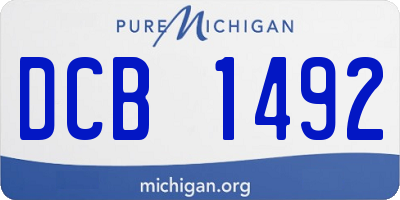 MI license plate DCB1492