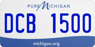 MI license plate DCB1500