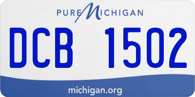 MI license plate DCB1502