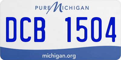 MI license plate DCB1504
