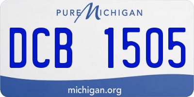 MI license plate DCB1505