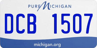 MI license plate DCB1507