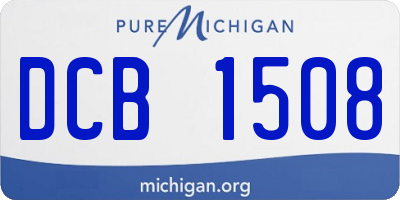 MI license plate DCB1508