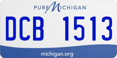MI license plate DCB1513