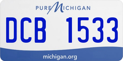 MI license plate DCB1533