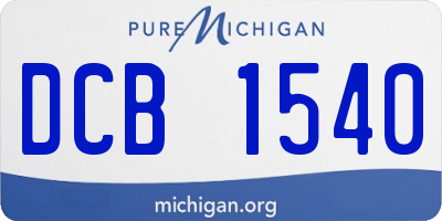MI license plate DCB1540