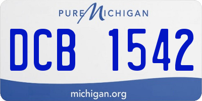 MI license plate DCB1542