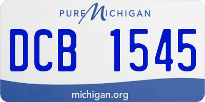 MI license plate DCB1545