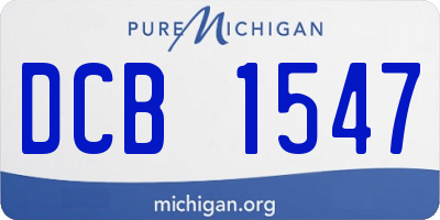 MI license plate DCB1547