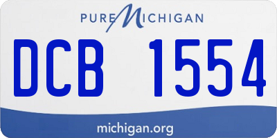 MI license plate DCB1554