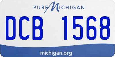 MI license plate DCB1568