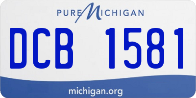 MI license plate DCB1581