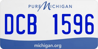 MI license plate DCB1596