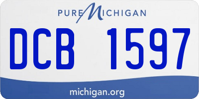 MI license plate DCB1597