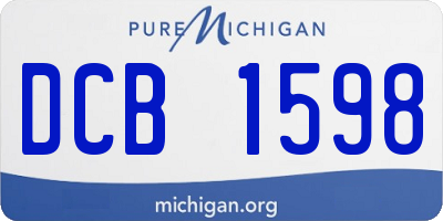 MI license plate DCB1598