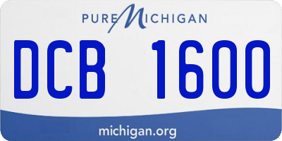 MI license plate DCB1600