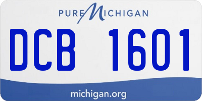 MI license plate DCB1601