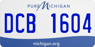MI license plate DCB1604