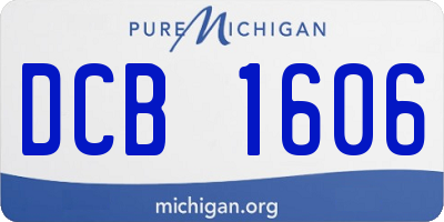 MI license plate DCB1606
