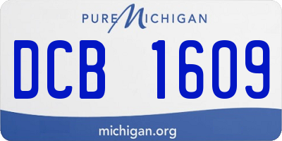 MI license plate DCB1609