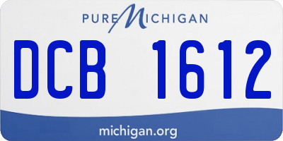 MI license plate DCB1612