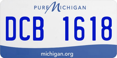 MI license plate DCB1618
