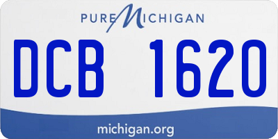 MI license plate DCB1620
