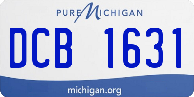 MI license plate DCB1631