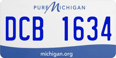 MI license plate DCB1634