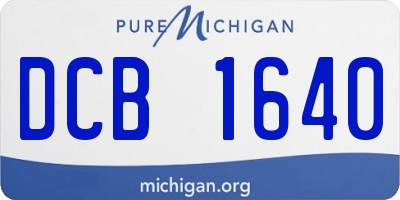 MI license plate DCB1640