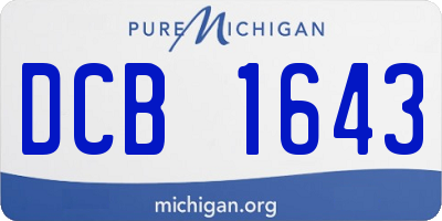 MI license plate DCB1643