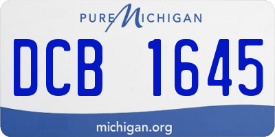 MI license plate DCB1645