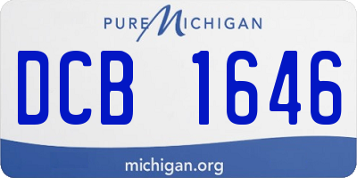 MI license plate DCB1646