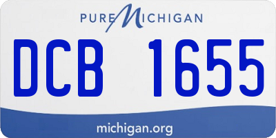 MI license plate DCB1655