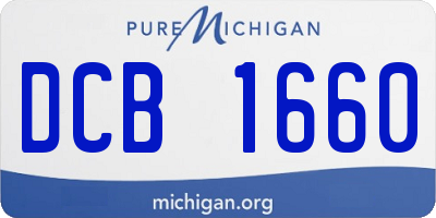 MI license plate DCB1660
