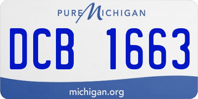 MI license plate DCB1663