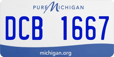 MI license plate DCB1667